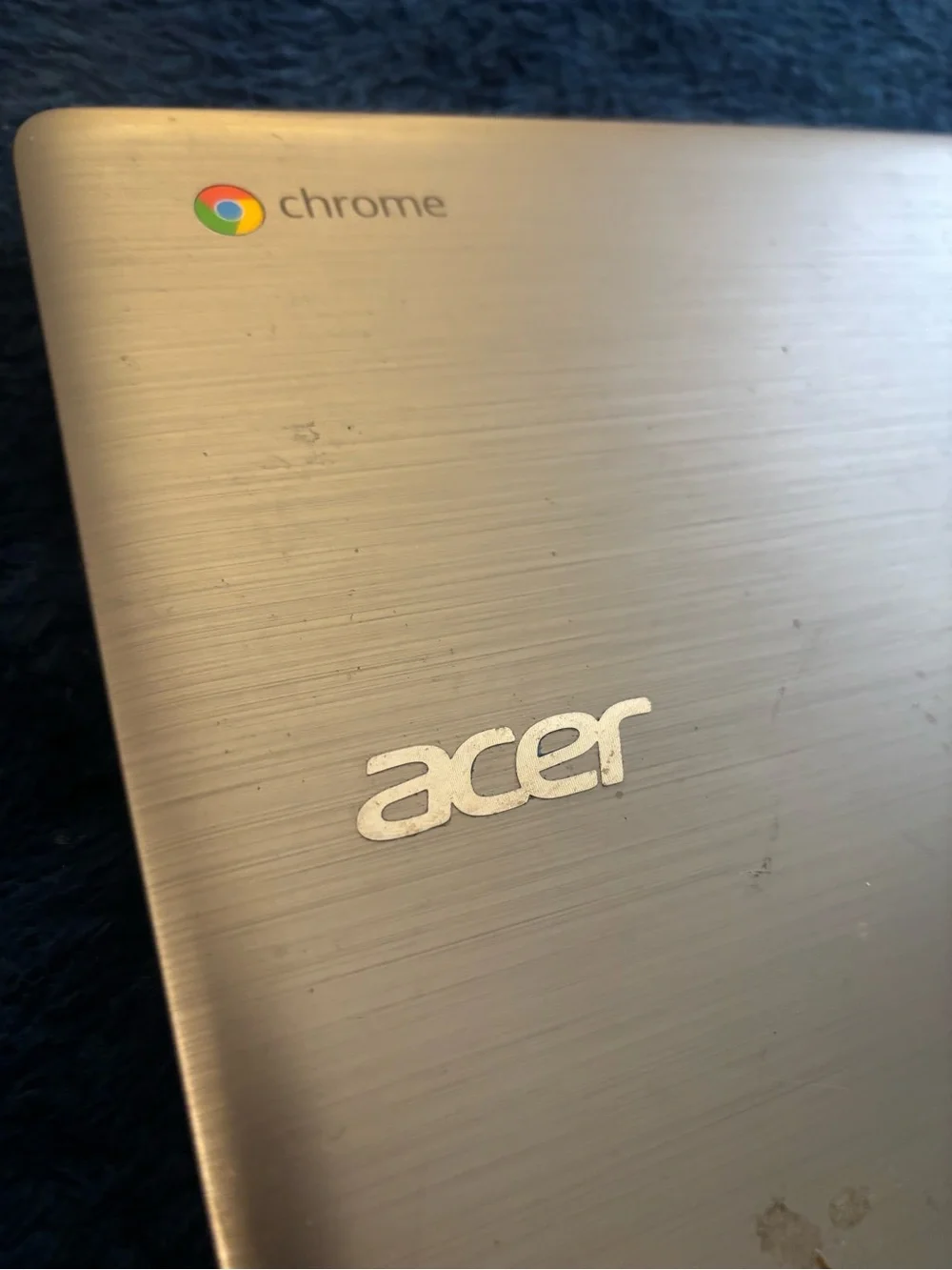 Acer Silver Chromebook Laptop - does not have charger